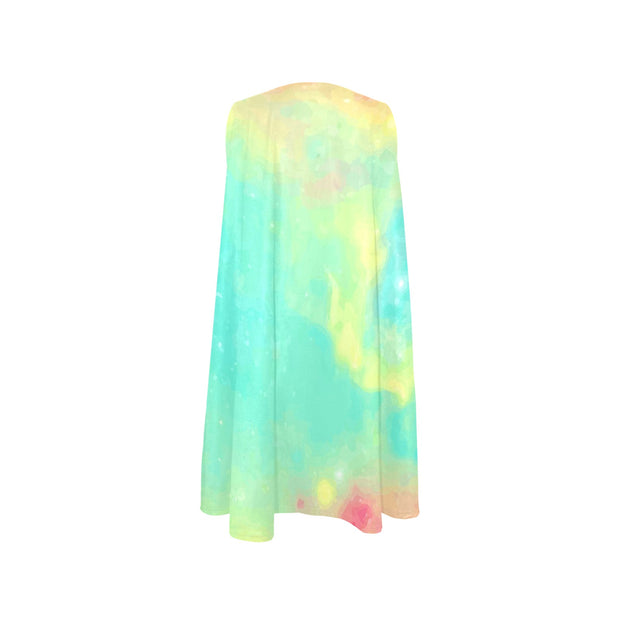 Pastel Tie-dye Women's Sleeveless A-Line Pocket Dress (D57)