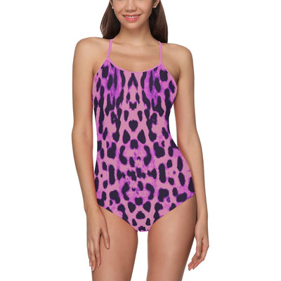 Purple Cheetah Women's Slip One Piece Swimsuit