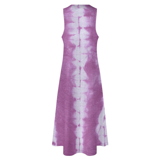 Purple Tie-dye Long Dress