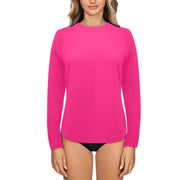 Deep Pink Women's Long Sleeve Swim Shirt