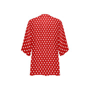 Red Dot Women's Chiffon Kimono