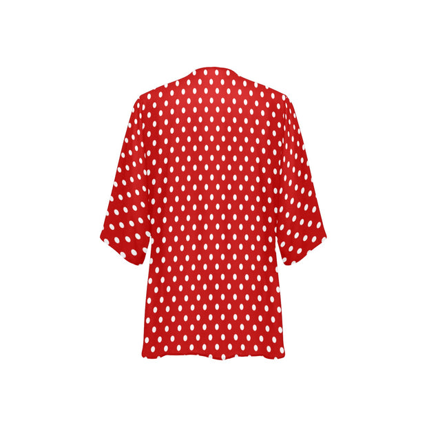 Red Dot Women's Chiffon Kimono