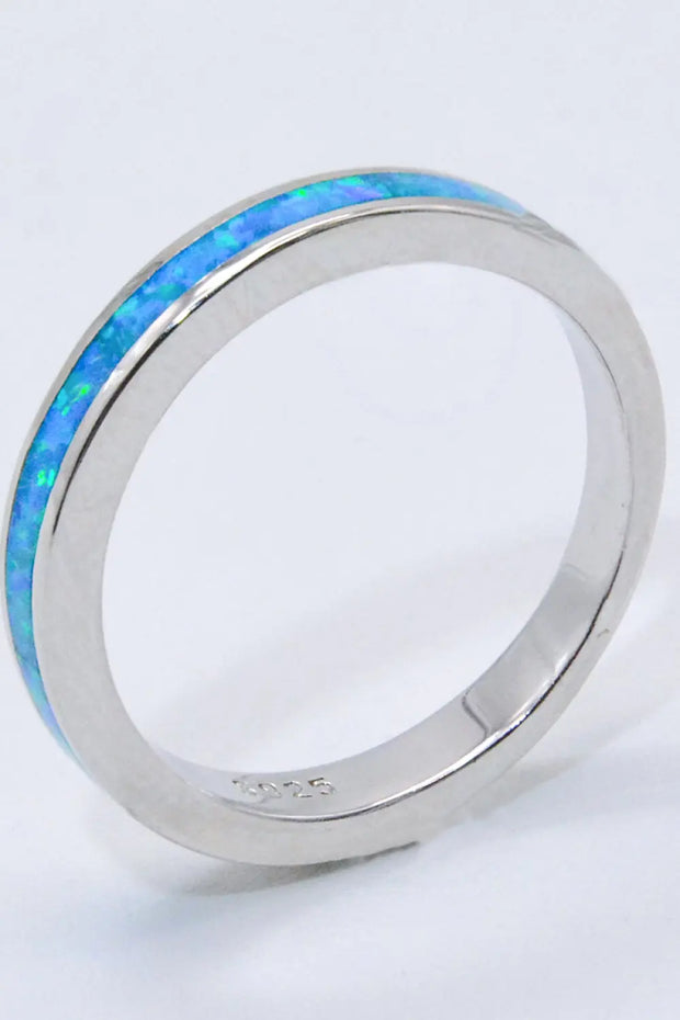 925 Sterling Silver Opal Ring in Sky Blue - Image #2