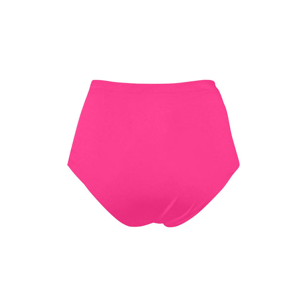 Deep Pink Women's High-Waisted Bikini Bottom