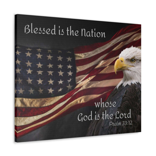 Blessed is the Nation Christian Canvas