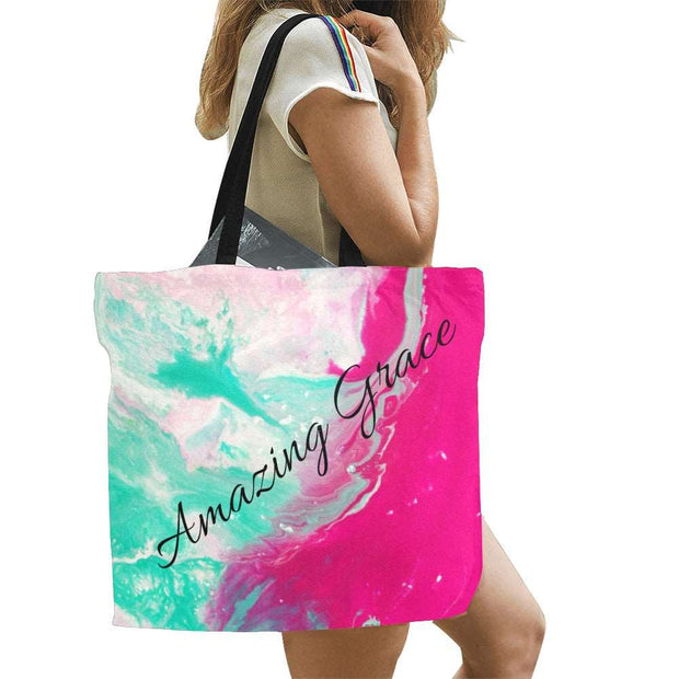 Amazing Grace Canvas Christian Tote