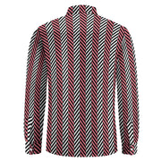 Red & Black Stripe One Pocket Long Sleeve Christian Shirt