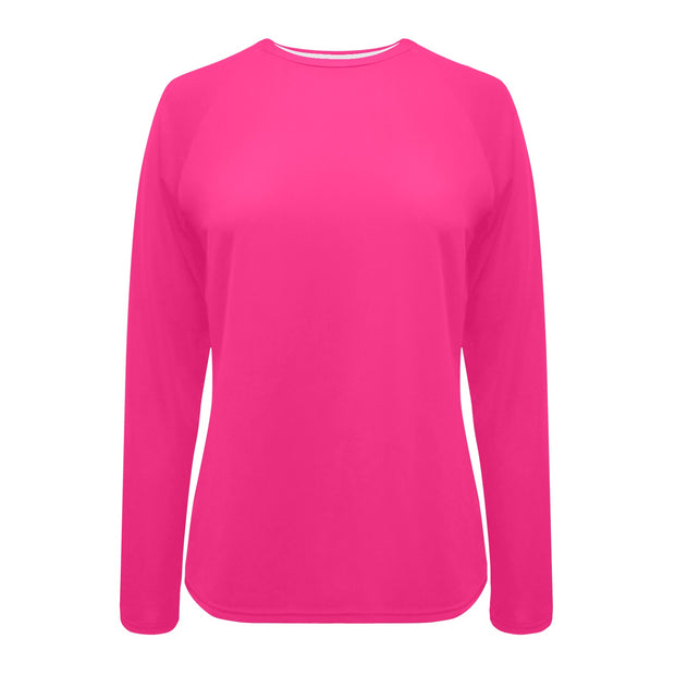 Deep Pink Women's Long Sleeve Swim Shirt