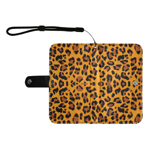 Leopard Flip Leather Purse for Mobile Phone