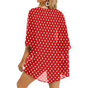 Red Dot Women's Chiffon Kimono