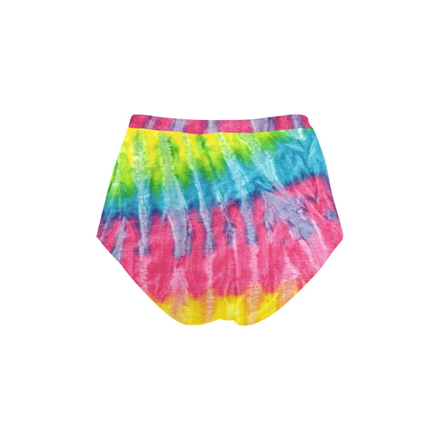 Multi Tie-dye Women's High-Waisted Bikini Bottom