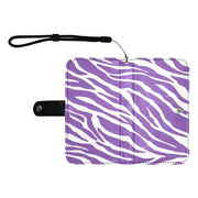 Purple Zebra Flip Leather Purse for Mobile Phone