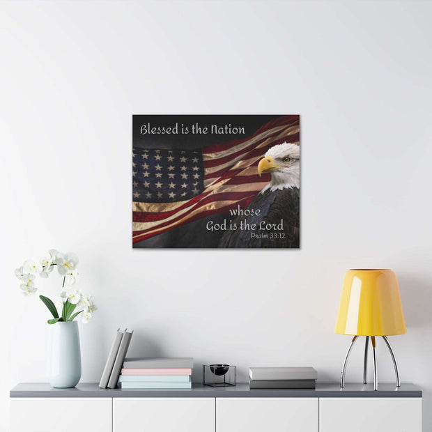 Blessed is the Nation Christian Canvas