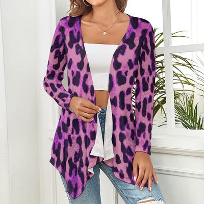 Purple Cheetah Print Cardigan