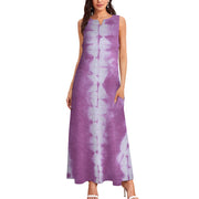 Purple Tie-dye Long Dress