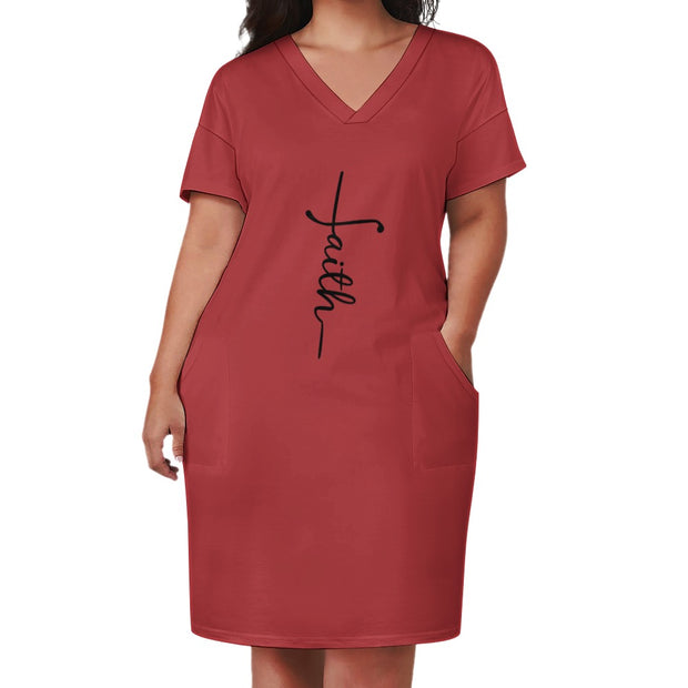 Faith Berry Loose Pocket Christian Dress