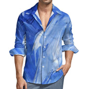 Blue Swirl One Pocket Long Sleeve Christian Shirt