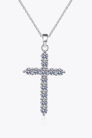 925 Sterling Silver Cross Moissanite Necklace - Image #5