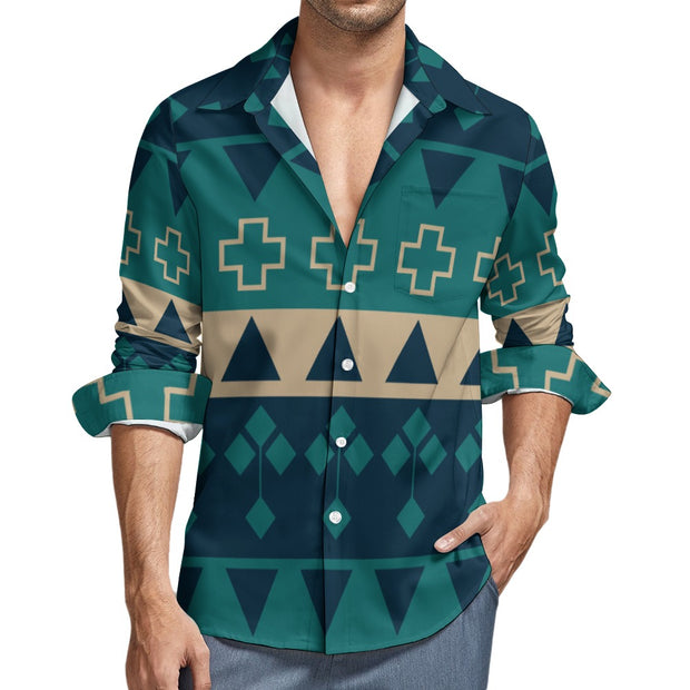 Teal Southwest One Pocket Long Sleeve Christian Shirt