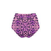 Purple Cheetah Women's High-Waisted Bikini Bottom