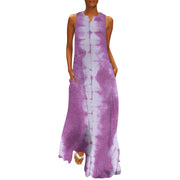 Purple Tie-dye Long Dress