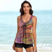 Color Blast Ladies Sleeveless Comfortable Split Swimwear