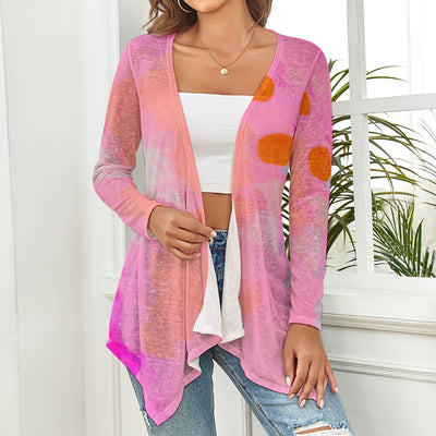 Pink Tie-Dye Cardigan