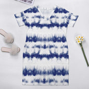 Blue Tie-dye Loose Pocket Dress