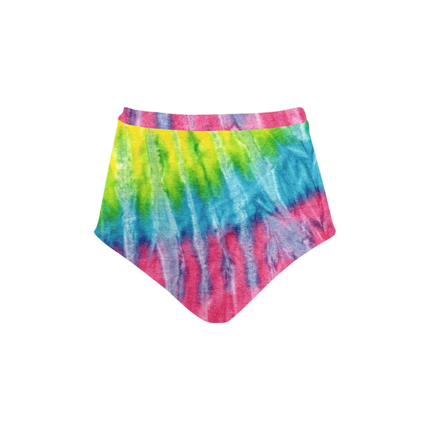 Multi Tie-dye Women's High-Waisted Bikini Bottom