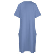 Faith Blue Loose Pocket Christian Dress