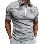 Gray Camo Short Sleeve Christian Polo Shirt