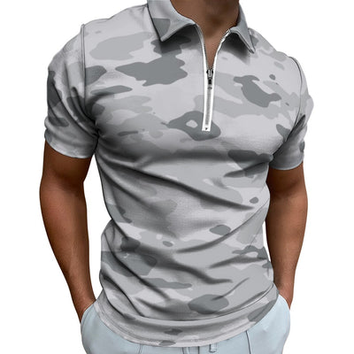 Gray Camo Short Sleeve Christian Polo Shirt