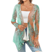 Teal Marble Cardigan