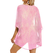 Pink Sky Women's Chiffon Kimono