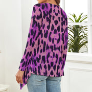 Purple Cheetah Print Cardigan