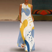 Blue Yellow Long Dress