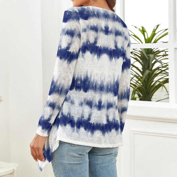 Blue Tie-Dye Cardigan