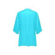 Turquoise Women's Chiffon Kimono