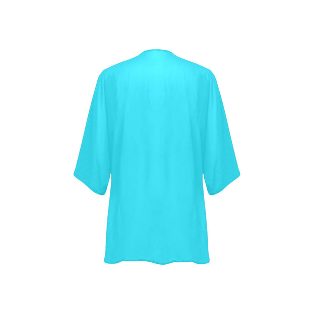 Turquoise Women's Chiffon Kimono