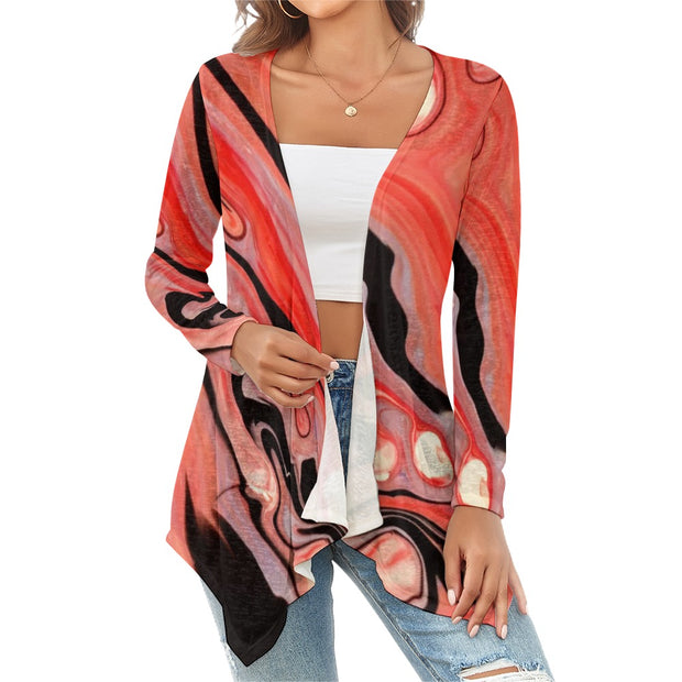 Coral Swirl Cardigan