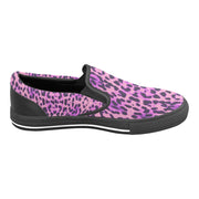 Purple Cheetah Slip-on Canvas Women's Shoes