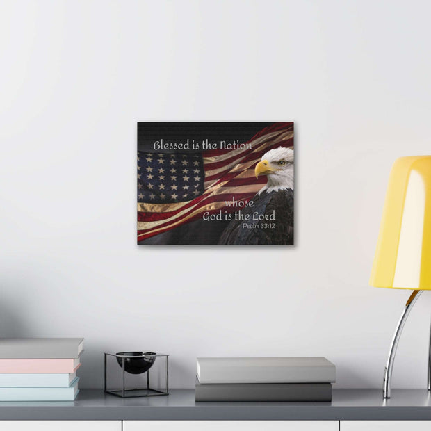 Blessed is the Nation Christian Canvas