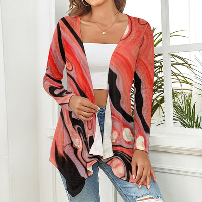 Coral Swirl Cardigan