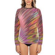 Color Blast Women's Long Sleeve Swim Shirt (S39)