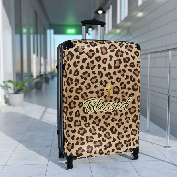 Cheetah Blessed Christian Suitcase