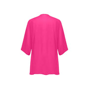 Deep Pink Women's Chiffon Kimono