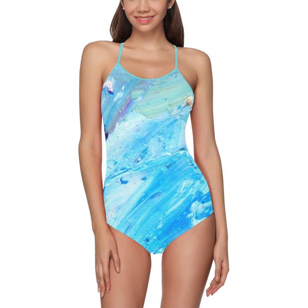 Blue Swirl Women's Slip One Piece Swimsuit