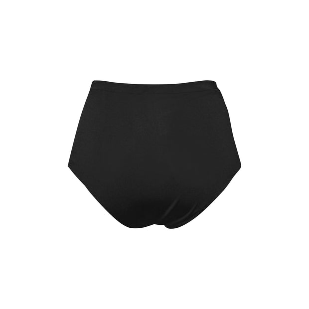 Black Women's High-Waisted Bikini Bottom