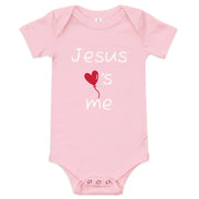 Jesus Loves Me Christian Onesie Pink