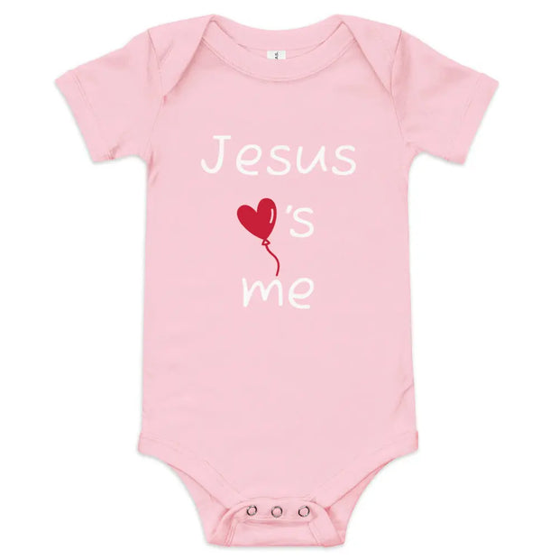 Jesus Loves Me Christian Onesie Pink